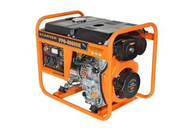 Дизельный генератор CARVER PPG-5000DE (LT-178F, 3,3/3,6кВт, 220В, бак12.5л, эл/старт, медь) 01.020.00051
